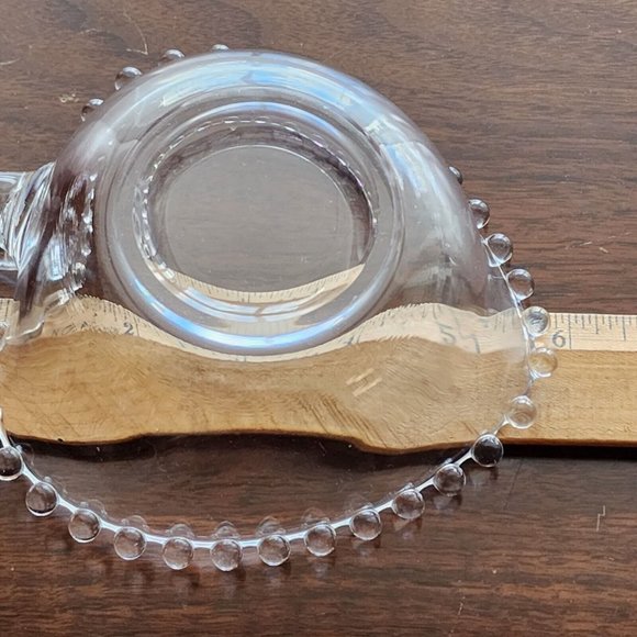 Imperial Glass Candlewick Handled Heart Shaped Bowl 5" bubble edge dish vintage - Picture 9 of 11
